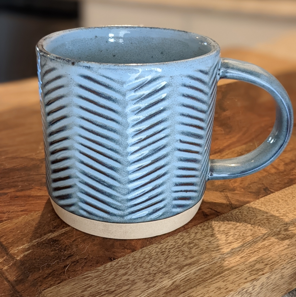 Gray-blue ceramic mug